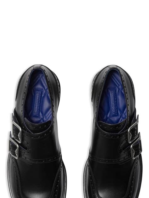 Leather Soho Monk Shoes in Black 